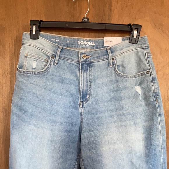 Sonoma Boyfriend jean high rise straight leg distressed size 10 - Picture 7 of 16